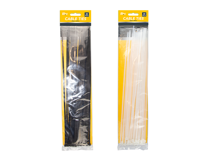 BloC - kabel strips 4,7x370mm 30stk Pga lagerstyring sender vi en tilfældig farve når du bestiller denne vare