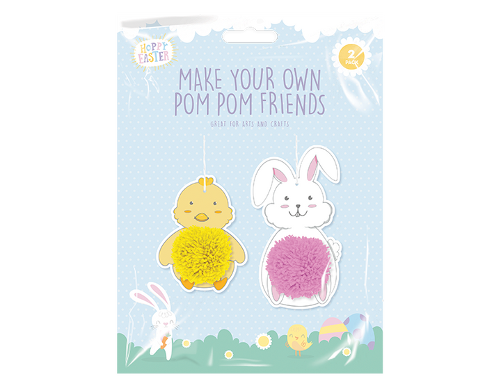 Hoppy easter - strik din egen pompom dekoration 2stk