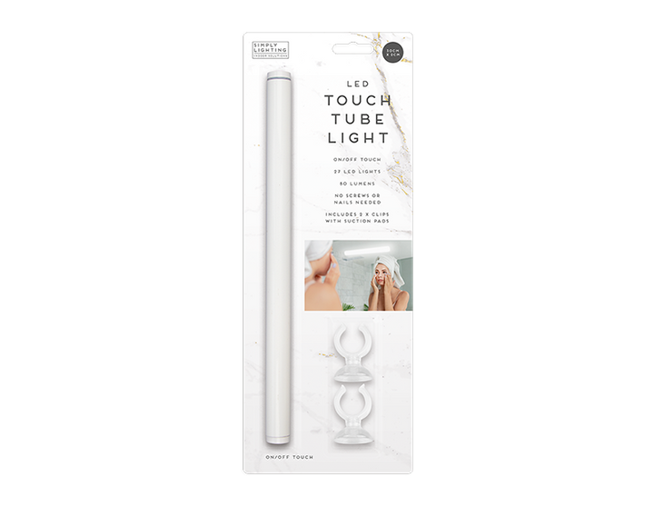 Denne LED-lysbjælke med bevægelsessensor er fantastisk til i og omkring hjemmet. Hvert lys slukkes automatisk efter 30 sekunder,.nemt monteres ved hjælp af klæbepuder. Dette LED rør berøringslys har en ON/OFF touch for nem adgang. De 27 LED-lys og 80 lumen er en fantastisk måde at oplyse bestemte områder på, fantastisk til badeværelsesbrug. 2x clips med sugepuder. Led lyset måler 30 x 2 cm.
