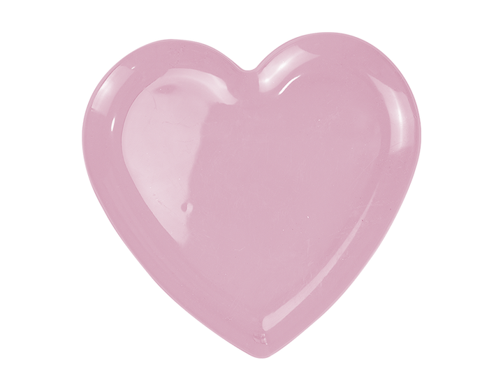 DS - Hjerte tallerken lyserød i plastic 25cm Ø 