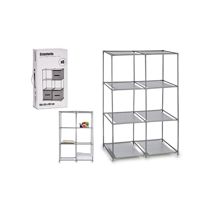 Arhome - rustfri metalreol med 6 rum 102x68x35cm 