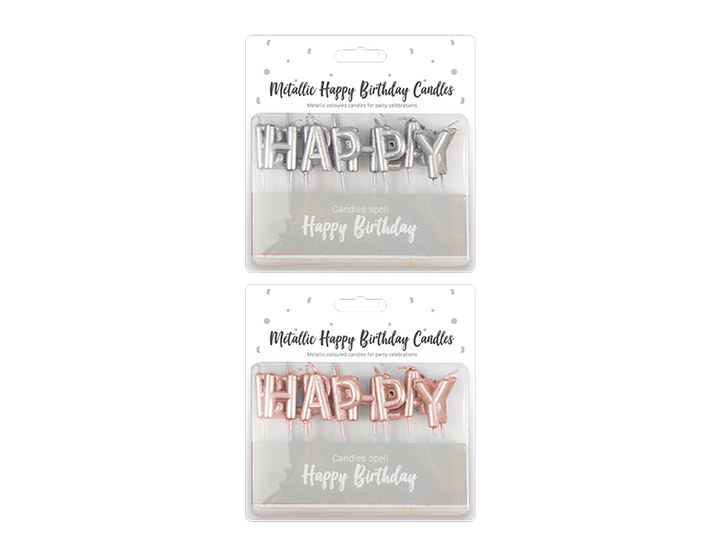 Pop party - Lyse metalliske tillykke med fødselsdagen stearinlys . 