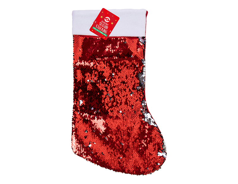 Nordpol – Weihnachtsstrumpf mit Pailletten, 39 cm