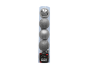 Sølv julekugler 5pk 6cm