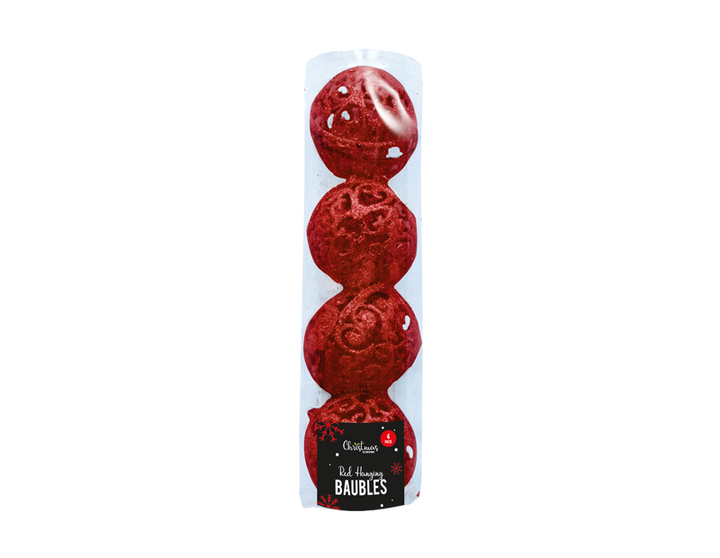 Røde dekorationskugler ø.6cm